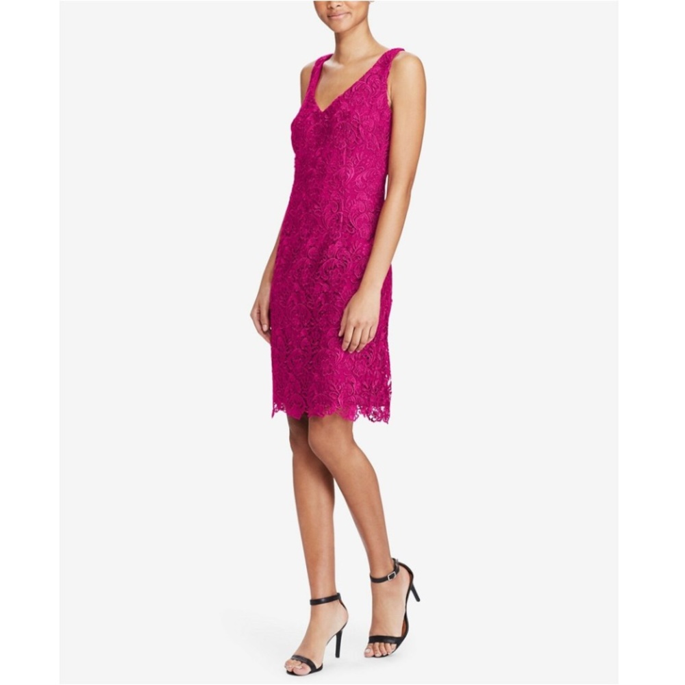 New 🏷 Lauren Ralph Lauren Lace Boat-Neck Dress